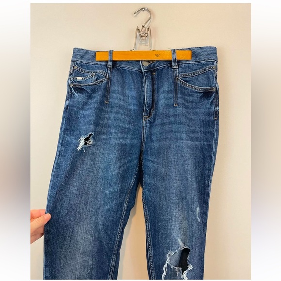 EDC by Esprit dark denim distressed organic cotton and hemp jeans - Picture 2 of 3